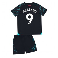 Manchester City Erling Haaland #9 Tredje Tröja Barn 2023-24 Kortärmad (+ Korta byxor)